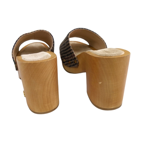 Veronica Beard Hannalee Tan Houndstooth Clog Sandal - Picture 6 of 15